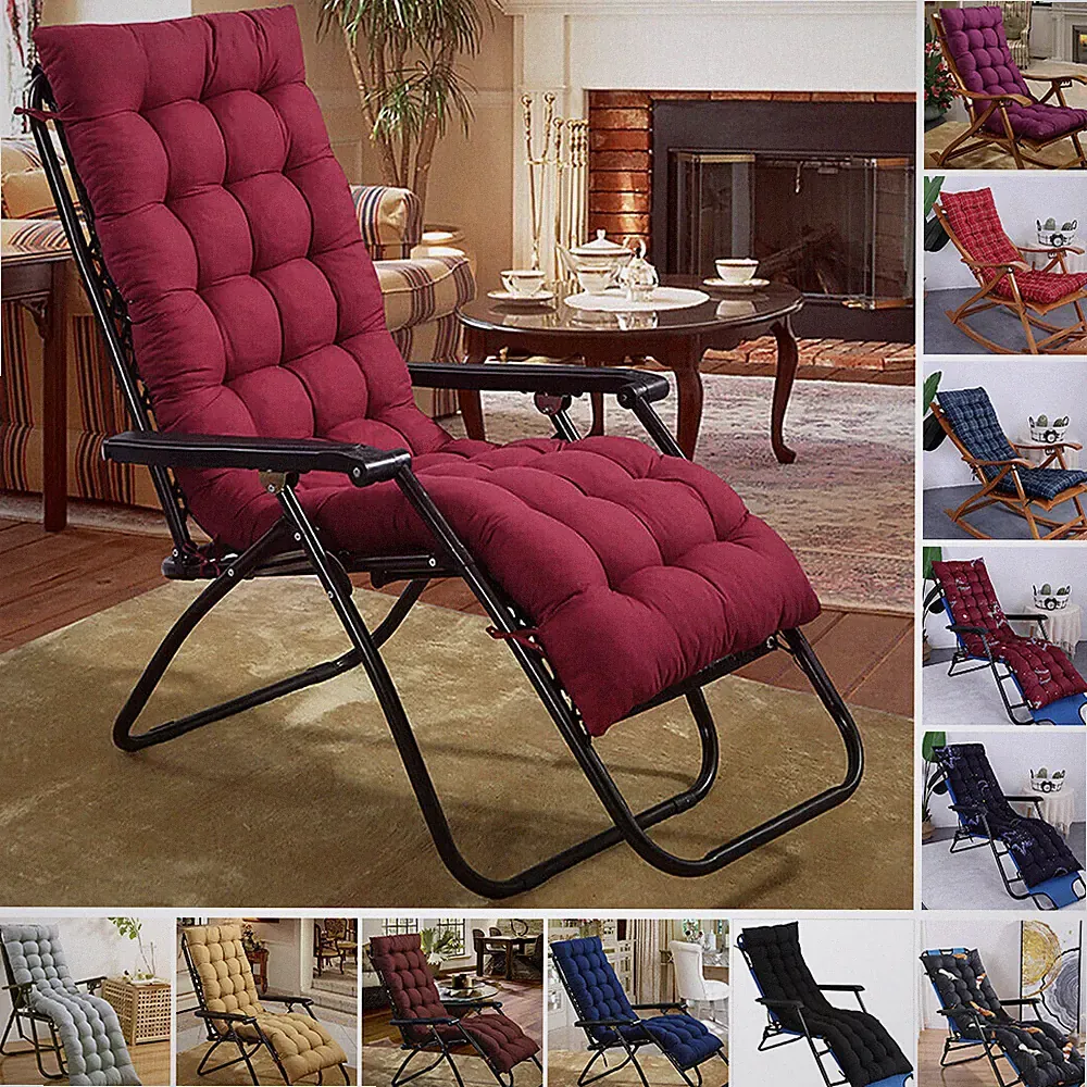 19*61" Lounge Chair Cushion Outdoor Rocking Seat Deck Chaise Pad Recliner Mat