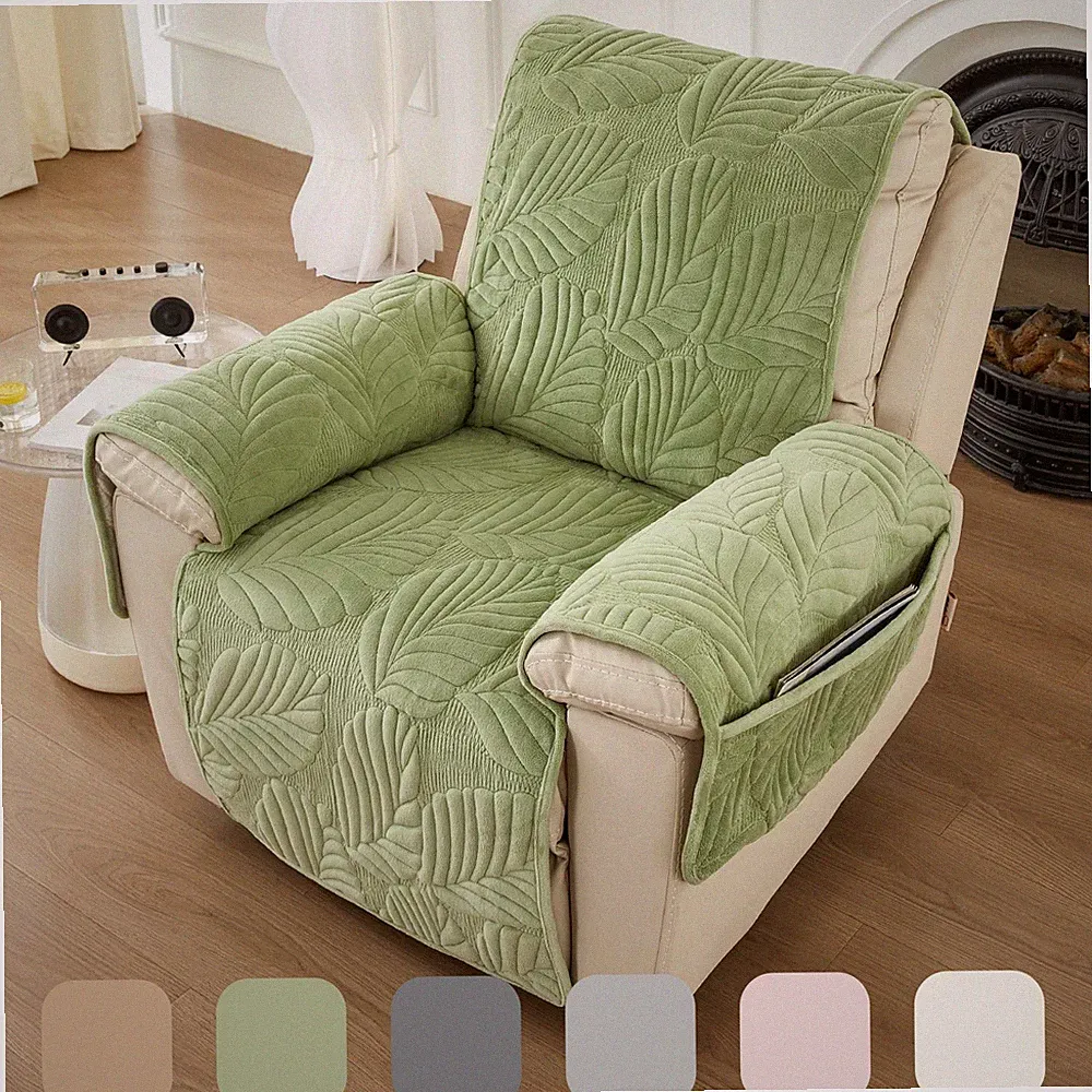 89 in Large Recliner Cover Leaf Embossed Lazy Boy Chair Cover Slipcover for Pets