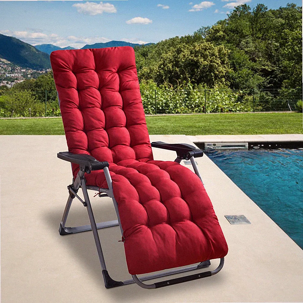 Outdoor Lounge Chair Cushion Rocking Recliner Padding Sofa Mat 4" Thick + Ties