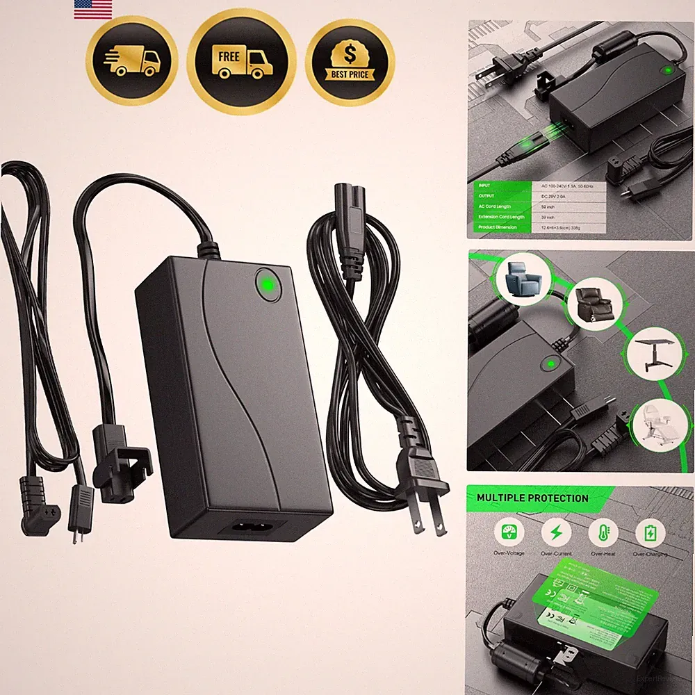 Recliner Power Supply Adapter 29V 2A for Electric Couch Lift Chair Sofa