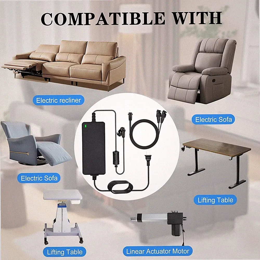 Universal Recliner Power Supply Adapter 29V/24V 2A