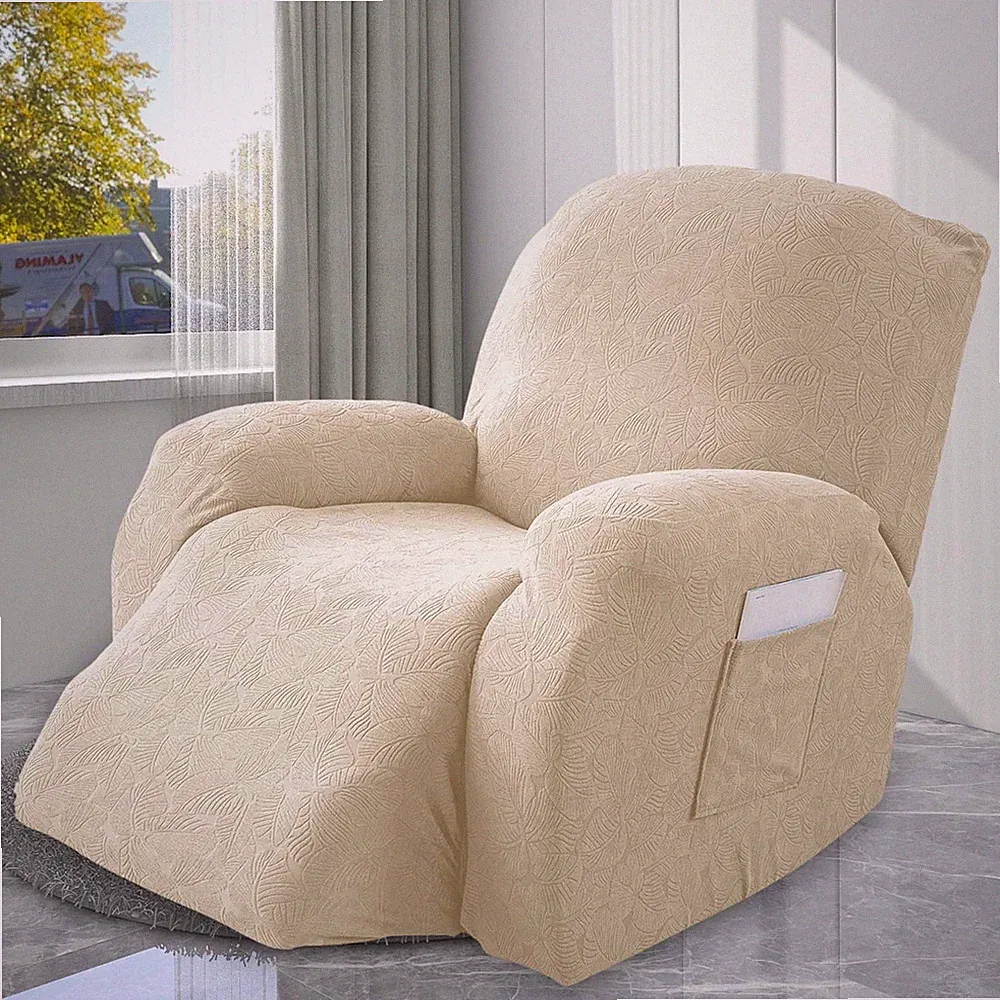 Waterproof leaf jacquard elastic lounge chair sofa cover, furniture protection