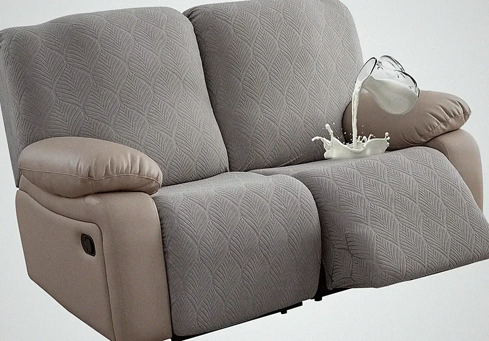 Waterproof Stretch Recliner Loveseat Cover for Pets & Kids - Light Gray