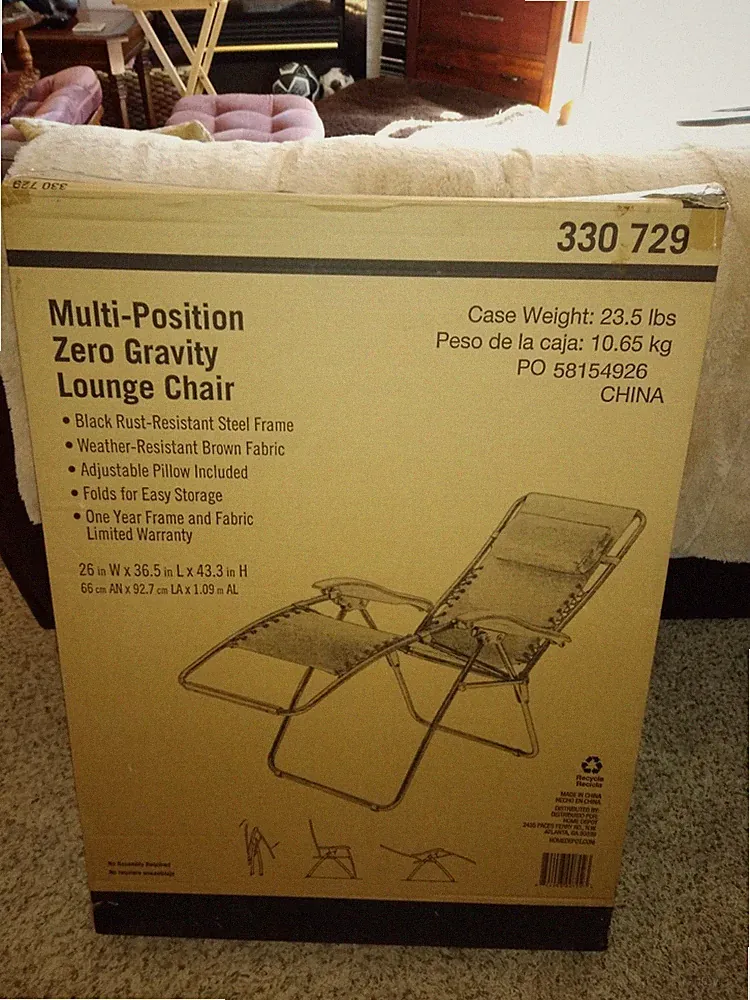 Zero Gravity Comfortable Multi Position Reclining Lounge Chair - Open Box!
